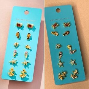 Anthropologie Beach Icon Post Earrings, set of 6 NWT